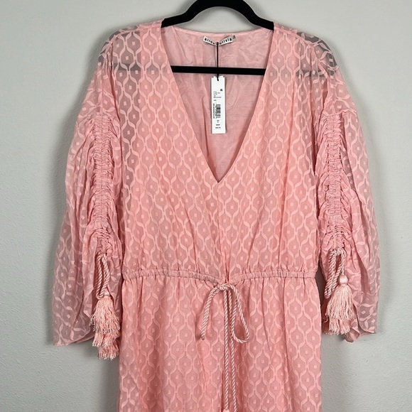 Alice + Olivia Esmeralda Devore Silk Blend Midi Dress - Picture 6 of 7